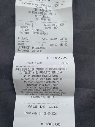 Vale de Caja BIKILA 180€