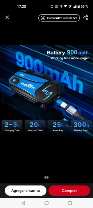 Intercomunicador Fodsports M1-S Plus Bluetooth