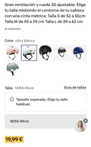 Lote 2 Cascos Unisex Blancos Marca Oxelo.