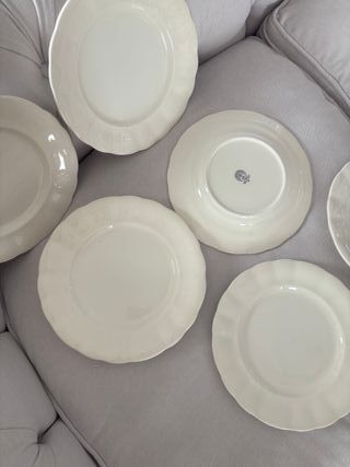 12 Platos Llanos La Cartuja de Sevilla Blancos