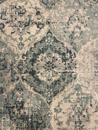 Alfombra Ikea estilo oriental verde azulado