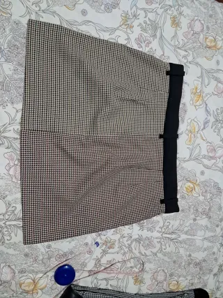 Falda corta cuadros multicolor