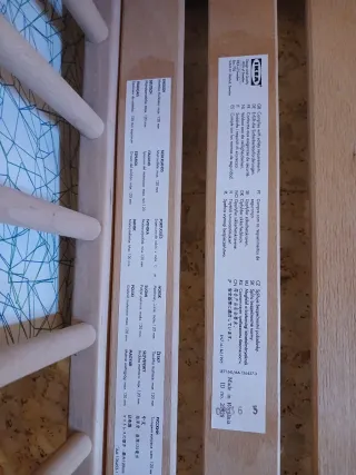 Cuna madera bebé 120x60x80cm, colchón y cambiador