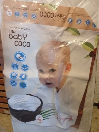 Cuna madera bebé 120x60x80cm, colchón y cambiador