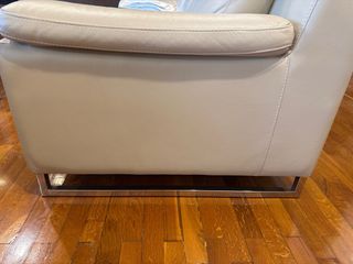 Divano in pelle naturale color beige - 3 posti