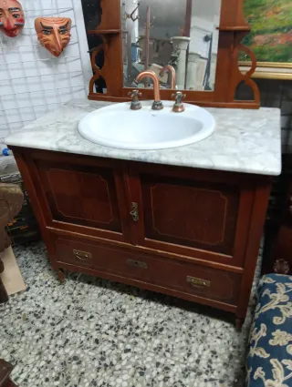 Mueble baño Art Deco Mármol y Madera