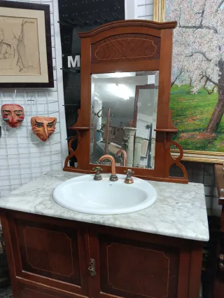 Mueble baño Art Deco Mármol y Madera