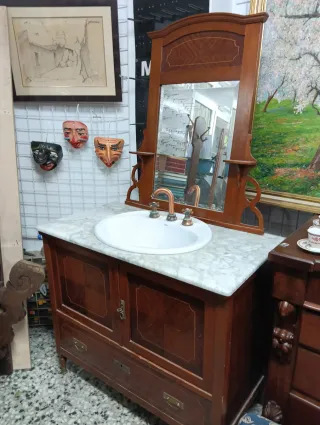 Mueble baño Art Deco Mármol y Madera
