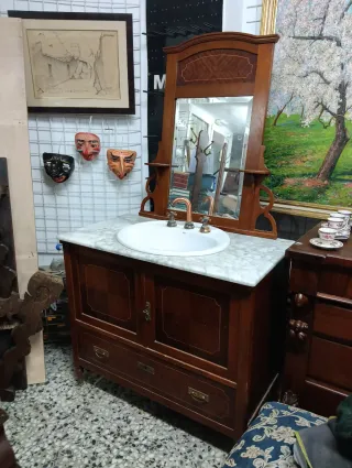 Mueble baño Art Deco Mármol y Madera