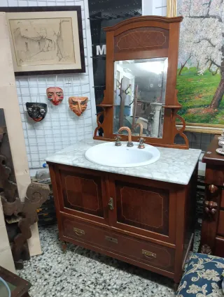 Mueble baño Art Deco Mármol y Madera