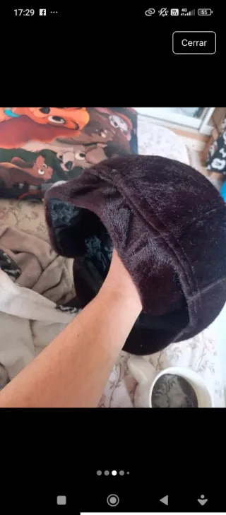 BOINA RUSA,ANTIGUA,PIEL,CON OREJERAS