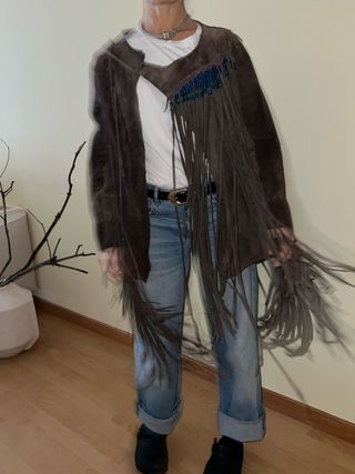 Chaqueta de ante con flecos