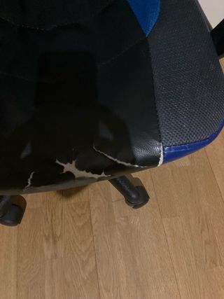Silla ergonómica gaming polipiel negra y azul