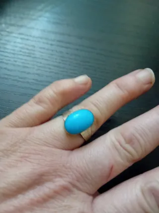Naturale turchese anello argento