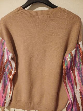 Maglia Azara  maniche paillettes multicolor