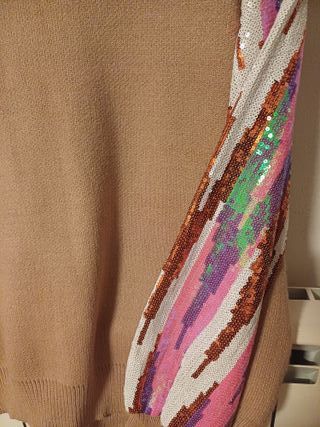 Maglia Azara  maniche paillettes multicolor