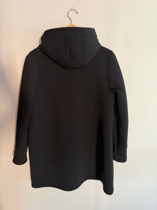 Abrigo Chaqueta Neopreno Negro Gris Capucha