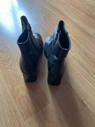 Botines de cuero negros talla 38 mujer
