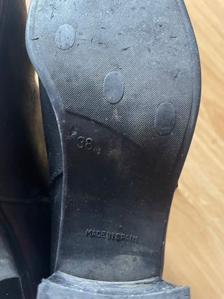 Botines de cuero negros talla 38 mujer