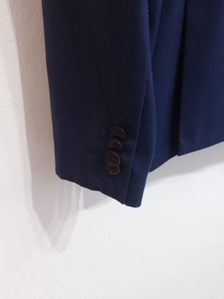 Americana Mango Talla 48 Azul Marino