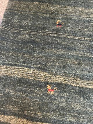 Alfombra de lana Gabbeh auténtica verde