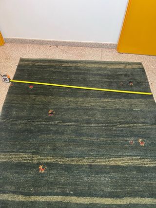 Alfombra de lana Gabbeh auténtica verde