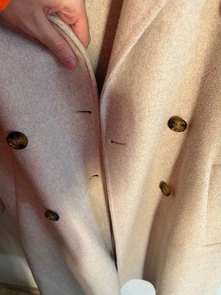 Abrigo Mango Oversize Largo Beige/Crema