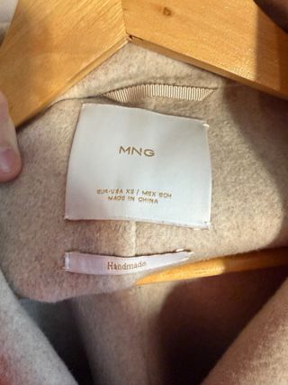 Abrigo Mango Oversize Largo Beige/Crema