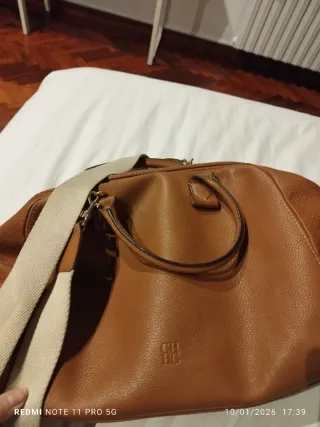 Bolso Mano Mediano Carolina Herrera Cognac