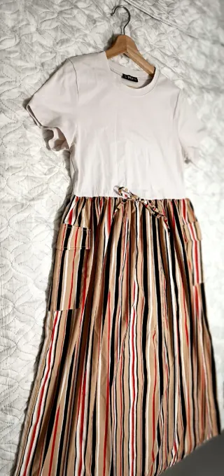 Vestido largo Shein rayas multicolor