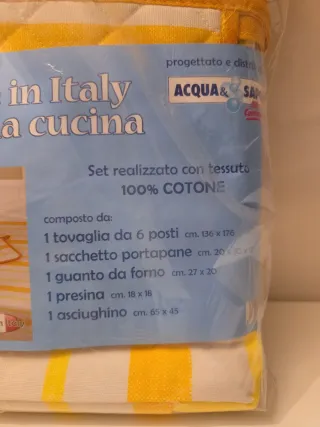 Set Cucina Made in Italy 100% Cotone