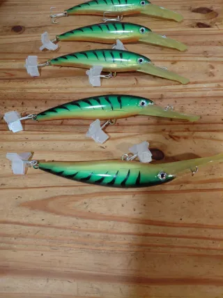 Señuelos Curricán Verdes y Amarillos