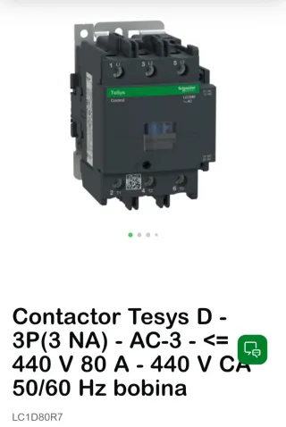 Contactor Schneider LC1D80R7 3P 80A 440V