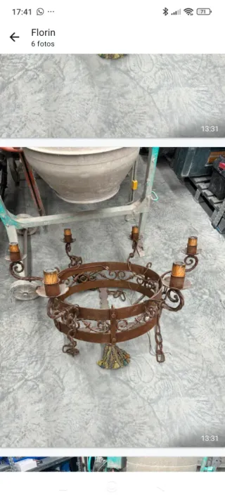 Lámpara antigua de metal