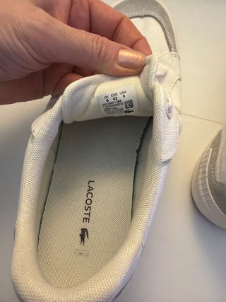 Zapatillas Lacoste Blancas, piel, ante