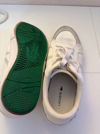 Zapatillas Lacoste Blancas, piel, ante