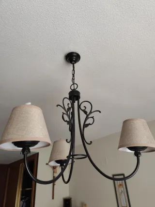 Lámpara de techo metal y tela