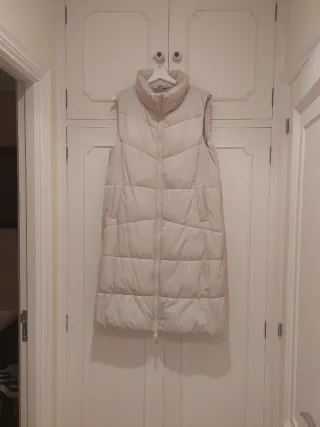 Chaleco largo Massimo Dutti blanco Talla S