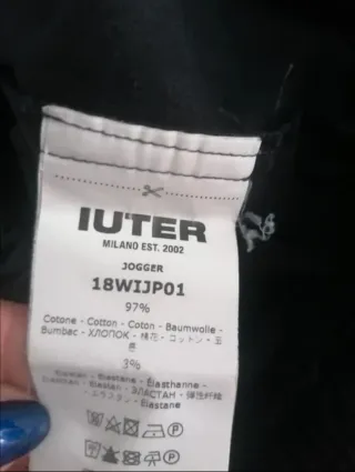 Pantaloni sportivi IUTER S uomo neri logo giallo