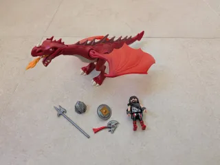 Playmobil Dragón Rojo con Guerrero