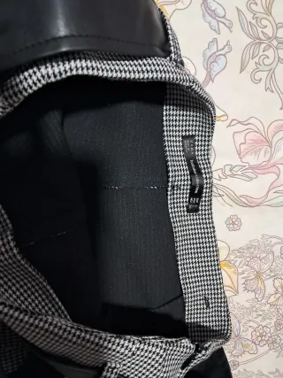 Falda pantalón cuadros blanco y negro