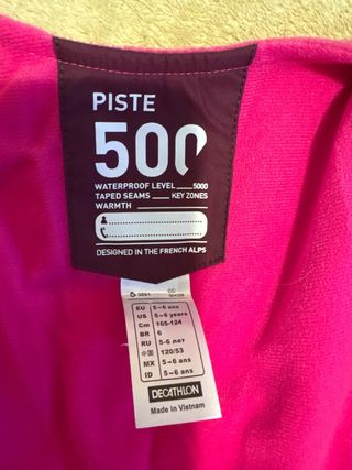 Mono de esquiar. Wed’ze. Talla 5-6