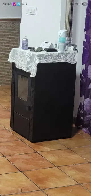 Estufa de pellet negra