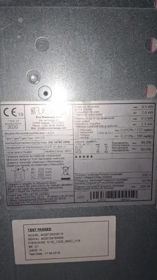 Estufa de pellet negra