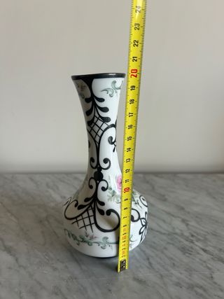 Jarrón porcelana antiguo decorado a mano