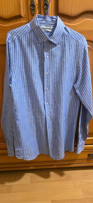 Camisa Mango Rayas Azul Talla M