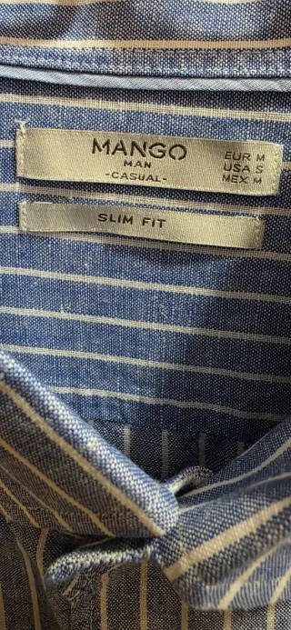 Camisa Mango Rayas Azul Talla M