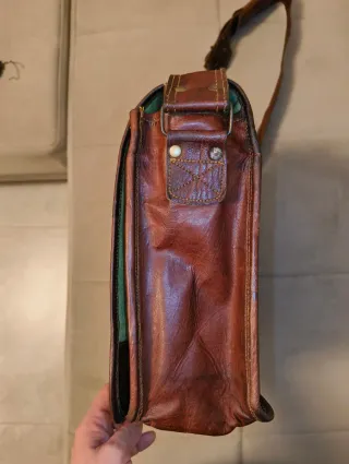 Borsa tracolla in cuoio/pelle marrone