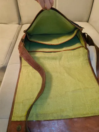 Borsa tracolla in cuoio/pelle marrone