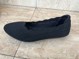 Bailarinas Skechers Negras Tejidas